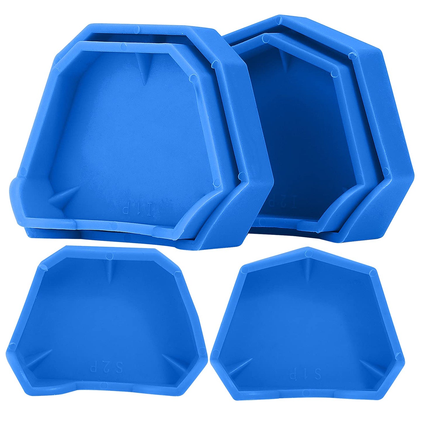Dental Model Base Former Impression Trays Base Molds Silicone Dental Lab Use for Cast Trimming S/M/L (6pcs)