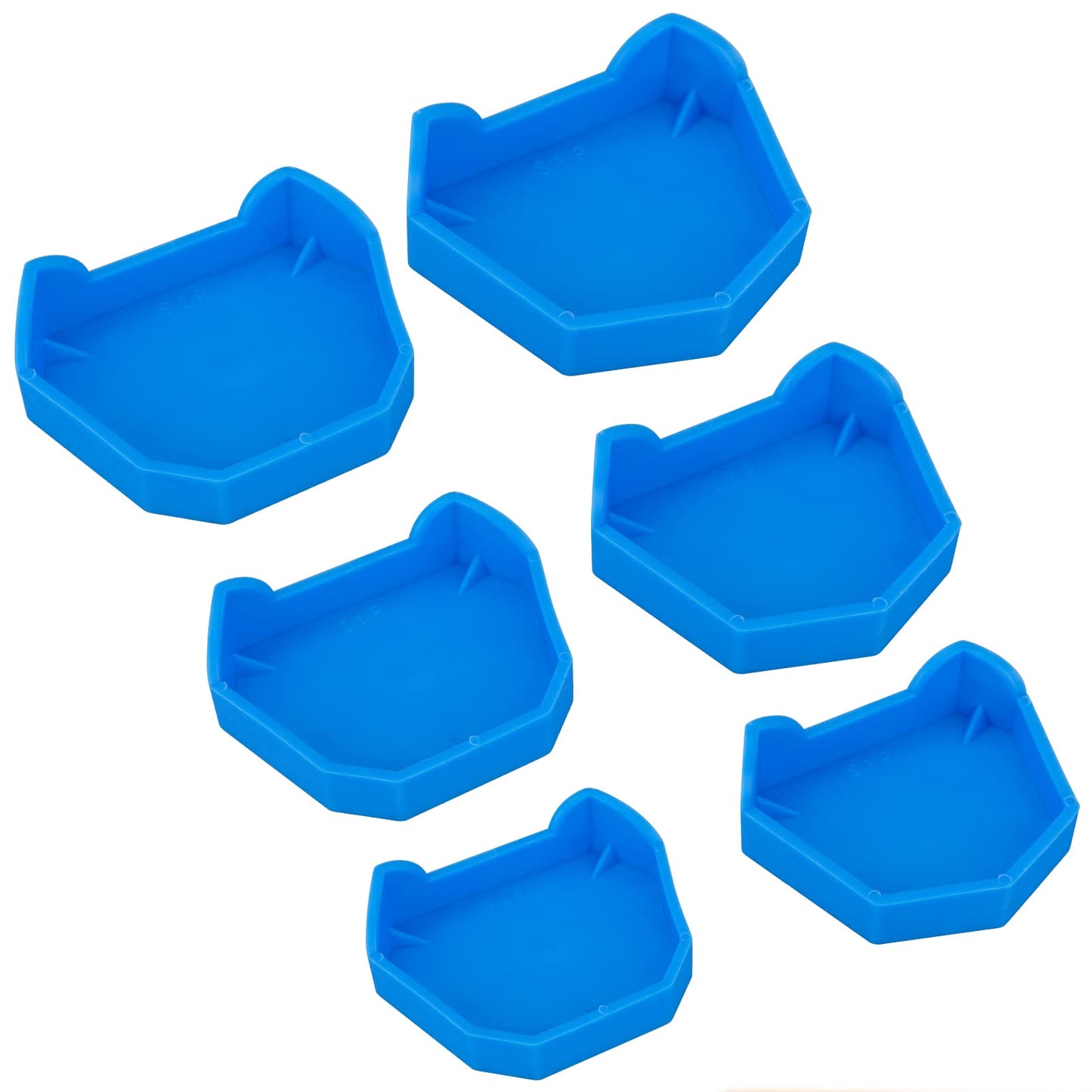 Dental Model Base Former Impression Trays Base Molds Silicone Dental Lab Use for Cast Trimming S/M/L (6pcs)