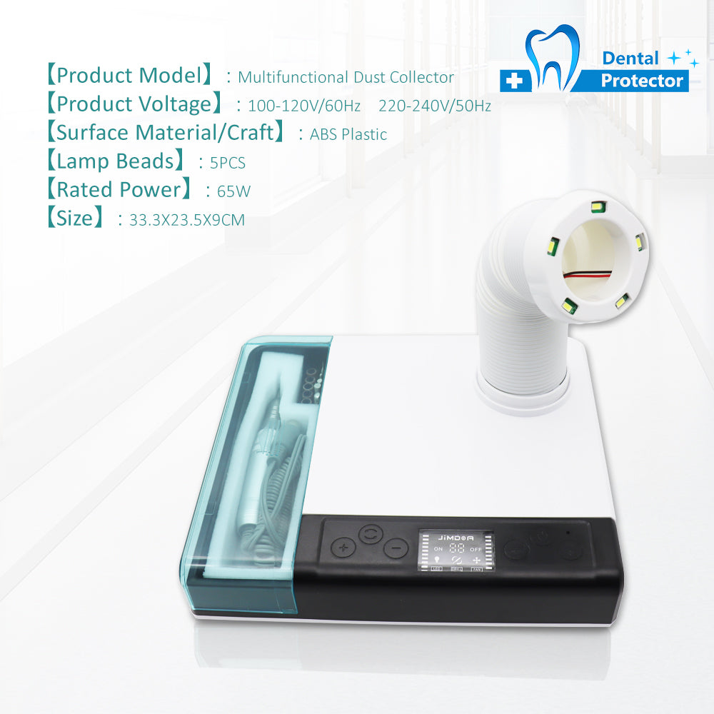 M-DC Dental LED 2-in-1 Dust Collector With Electric Motor 65W Mini Vacuum Cleaner Dentistry Lab Tool Equipment 360° Dust Suction Machine Polishing Nail Drill