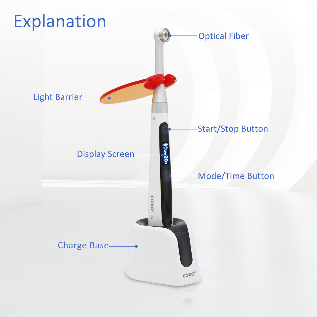 COXO DB686 Q1 Curing Light - Three Curing Modes, Fast Charge, Easy Installation, and Reliable Performance for Dental Clinics