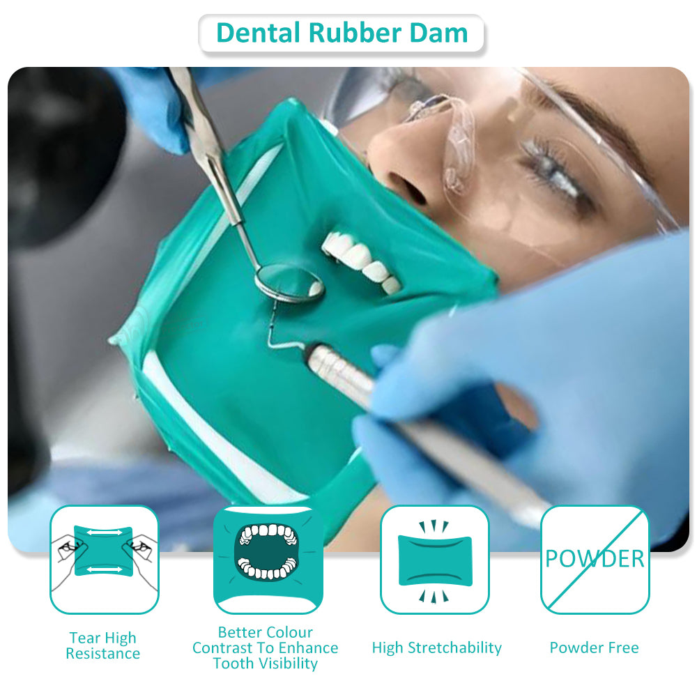 Dental Rubber Dam - High Quality Latex, Durable and Tear-Resistant, Available in Two Colors and Sizes