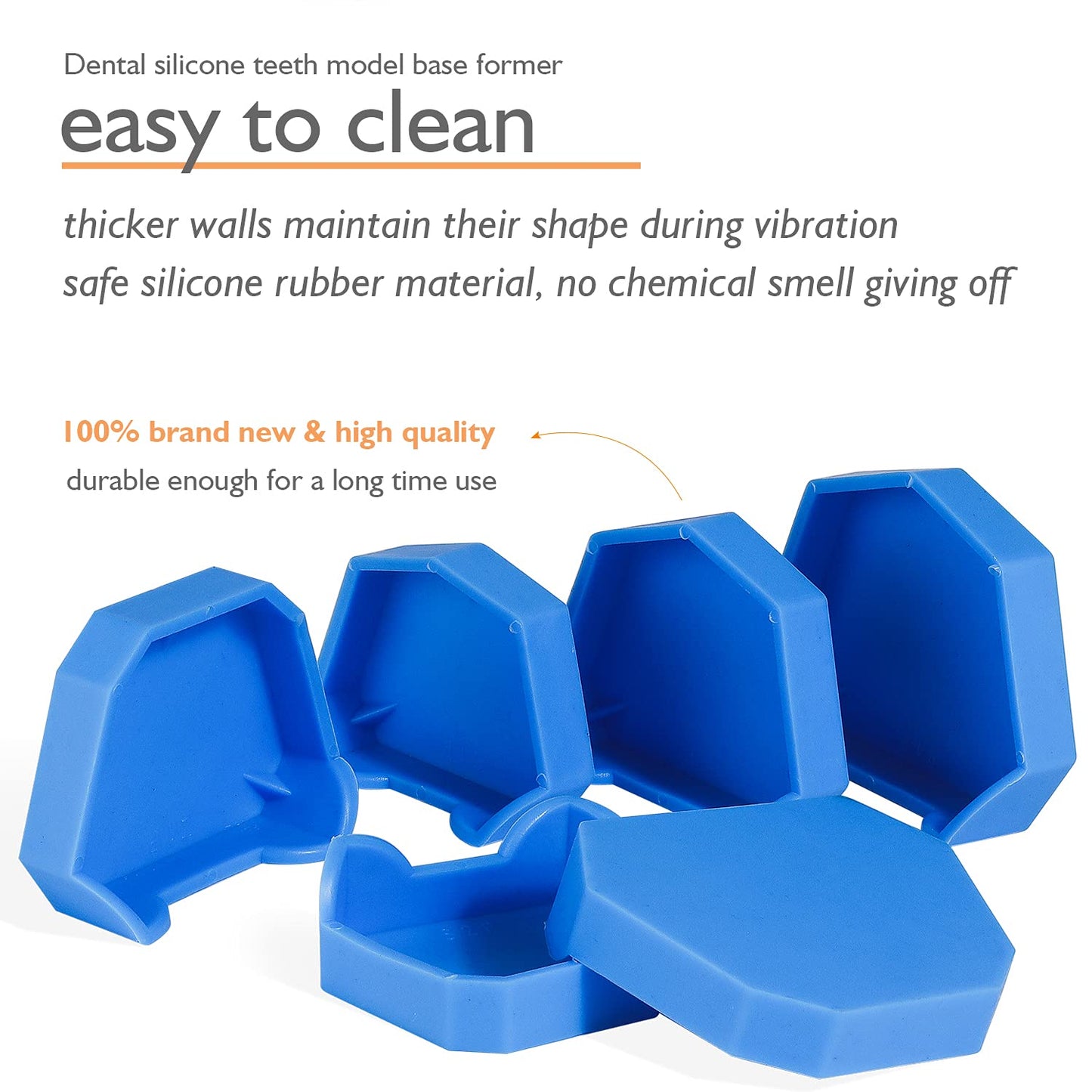 Dental Model Base Former Impression Trays Base Molds Silicone Dental Lab Use for Cast Trimming S/M/L (6pcs)