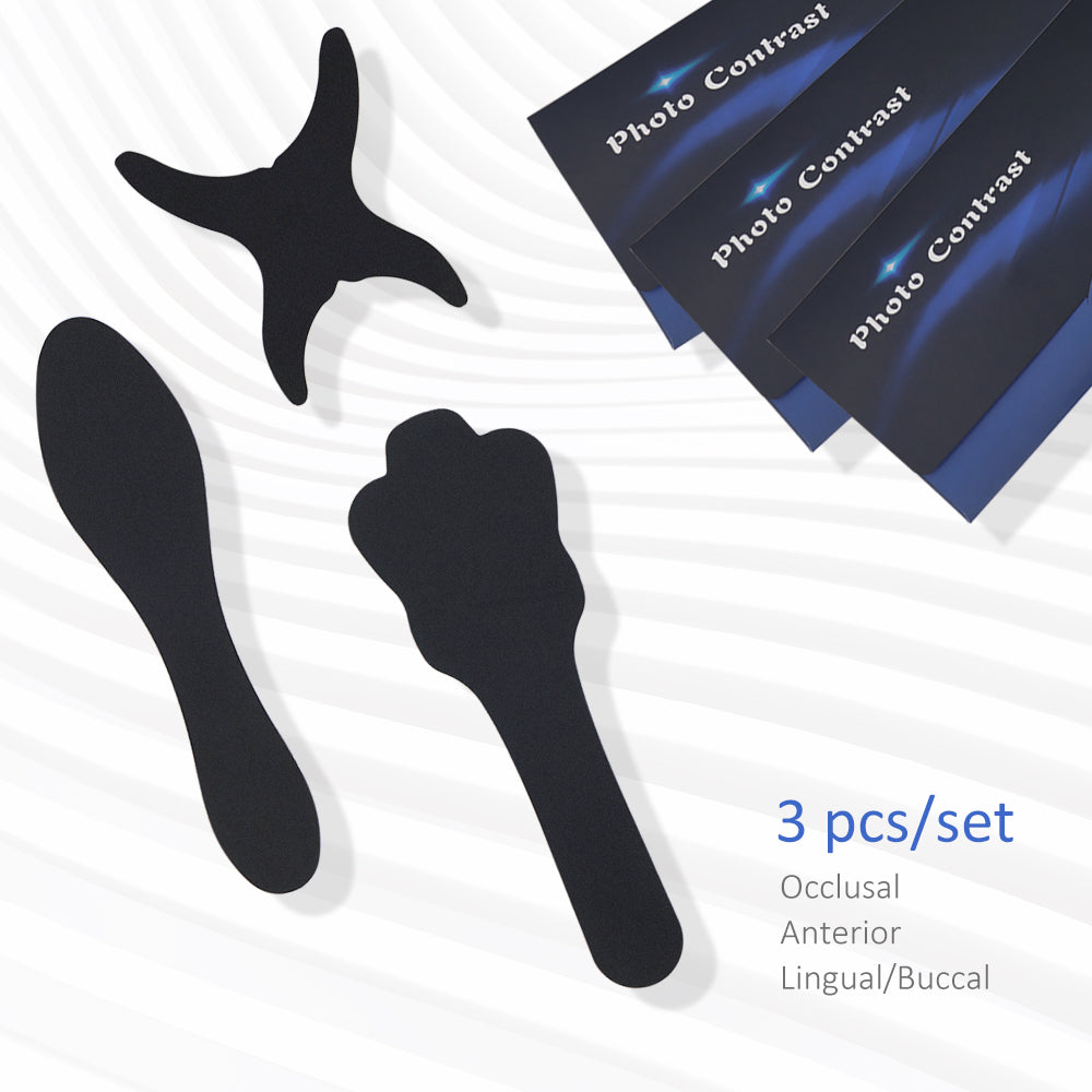 DB-3 Silicone Soft Dental Photography Background Board, Bendable Black Contrast Plate for Tooth Shooting – Set of 3 (Occlusal, Anterior, Lingual/Buccal)