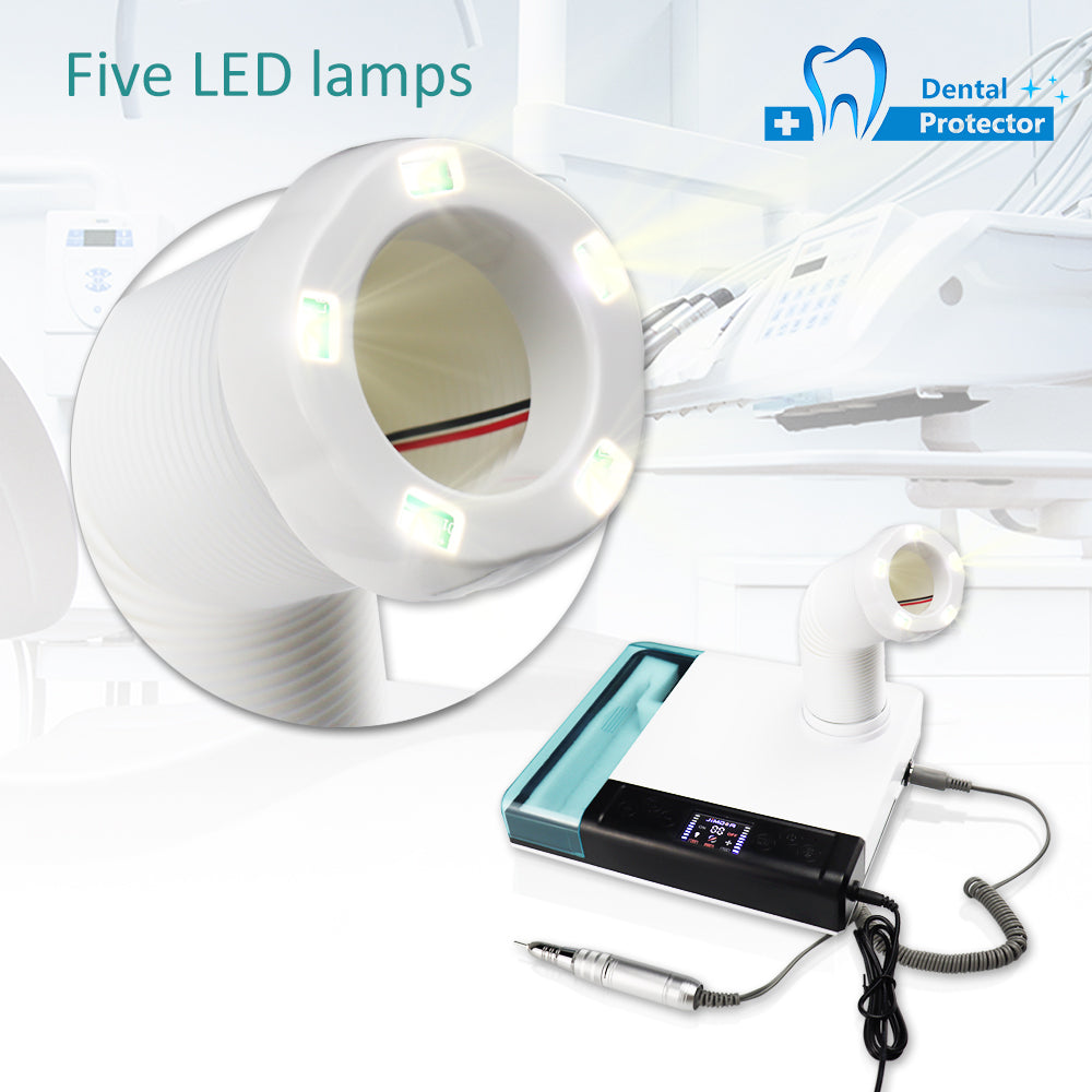 M-DC Dental LED 2-in-1 Dust Collector With Electric Motor 65W Mini Vacuum Cleaner Dentistry Lab Tool Equipment 360° Dust Suction Machine Polishing Nail Drill