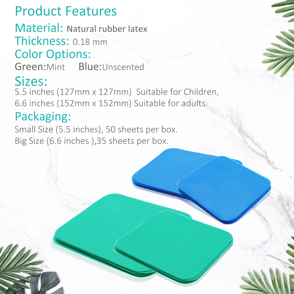 Dental Rubber Dam - High Quality Latex, Durable and Tear-Resistant, Available in Two Colors and Sizes