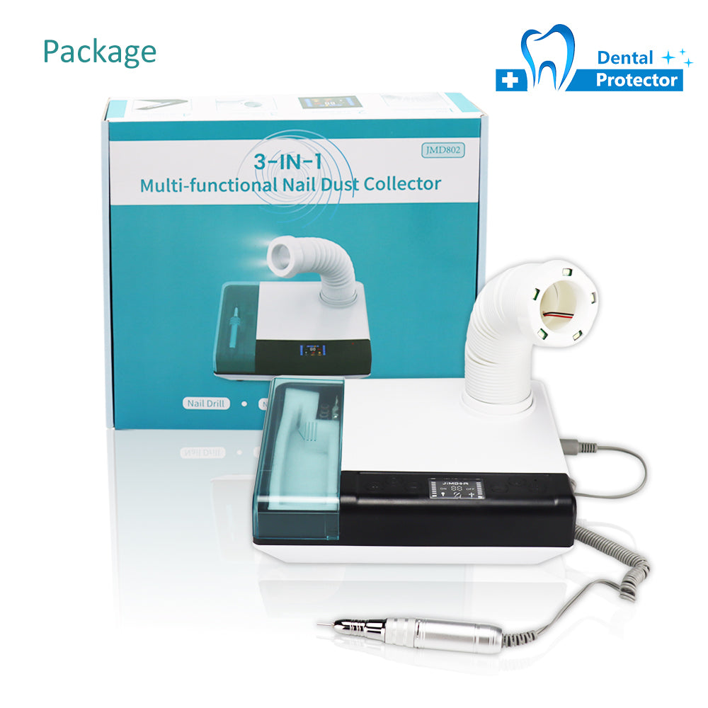 M-DC Dental LED 2-in-1 Dust Collector With Electric Motor 65W Mini Vacuum Cleaner Dentistry Lab Tool Equipment 360° Dust Suction Machine Polishing Nail Drill