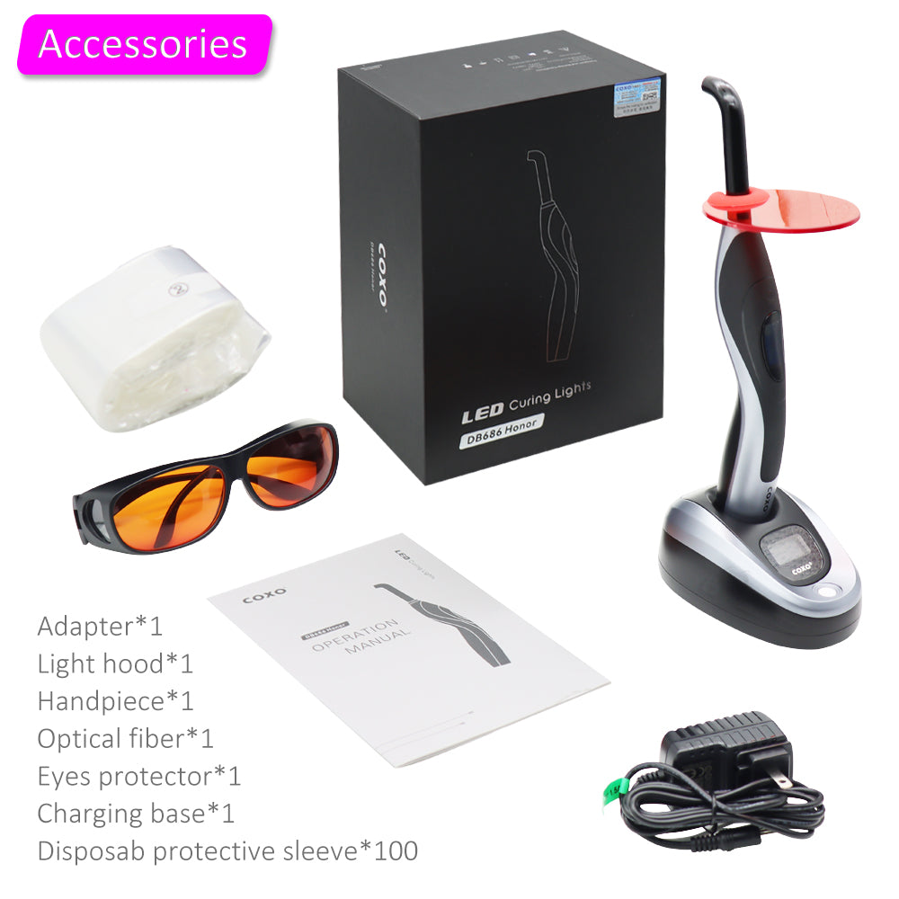 COXO Dental Led curing light Honor with 3 working modes ,suitable for most of the resins ,Fully charged can be used 1,000 times