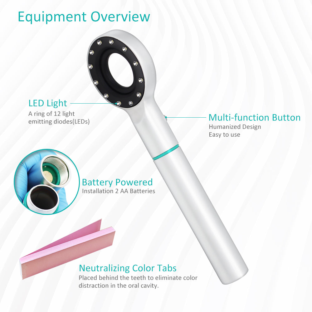 Teeth Shade Guide Matching Lamp, LED Oral Colorimetric Lamp for Accurate Shade Matching – Multicolor LED, Three Light Modes