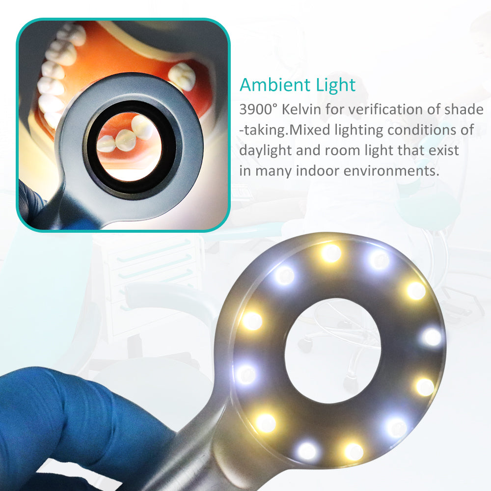 Teeth Shade Guide Matching Lamp, LED Oral Colorimetric Lamp for Accurate Shade Matching – Multicolor LED, Three Light Modes
