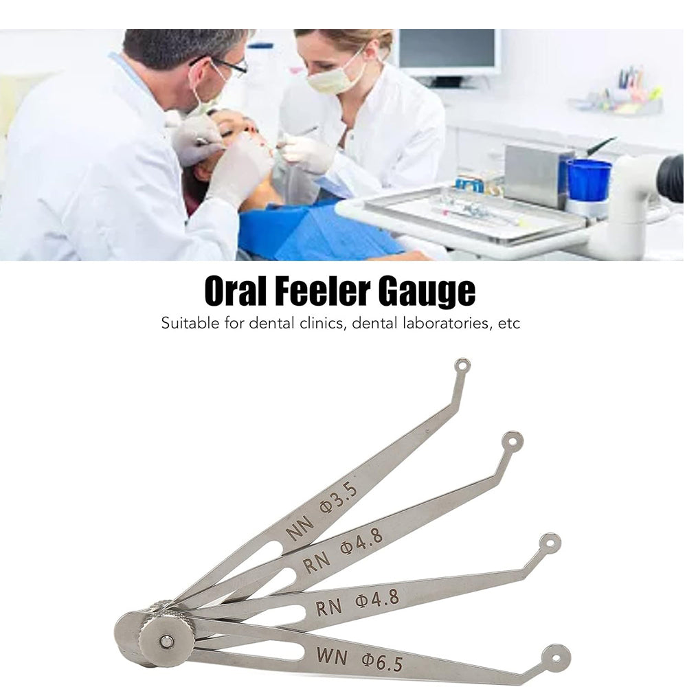 Dental Implant Gap Gauge Calipers Dentist Adjustable Positioning Planning Ruler Interdental Measuring Ruler Implant Diagnosis Ruler 4 sizes/set
