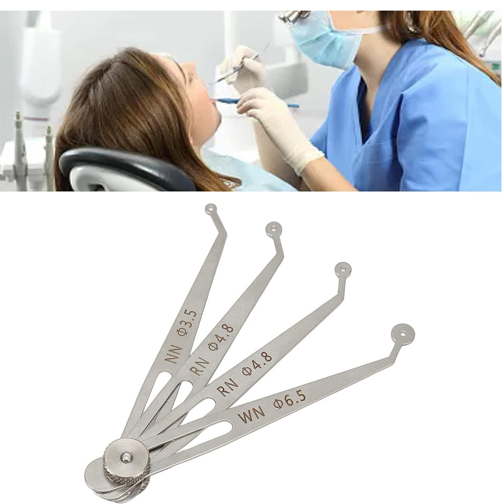 Dental Implant Gap Gauge Calipers Dentist Adjustable Positioning Planning Ruler Interdental Measuring Ruler Implant Diagnosis Ruler 4 sizes/set