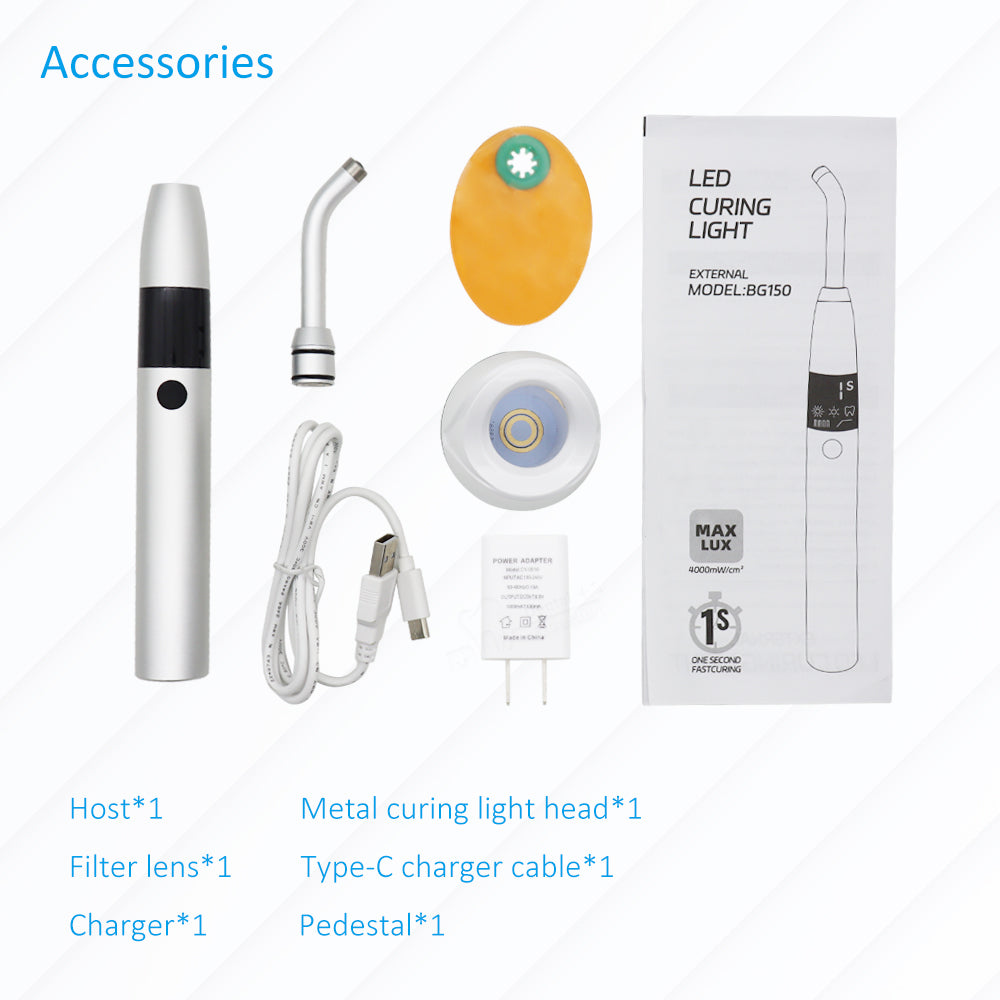 LED Curing Light, High Power Metal Body, 360° Rotating Head, One-Second Fast Curing, Rechargeable
