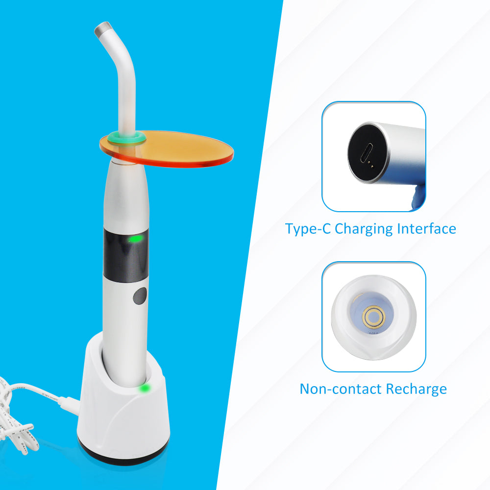 LED Curing Light, High Power Metal Body, 360° Rotating Head, One-Second Fast Curing, Rechargeable