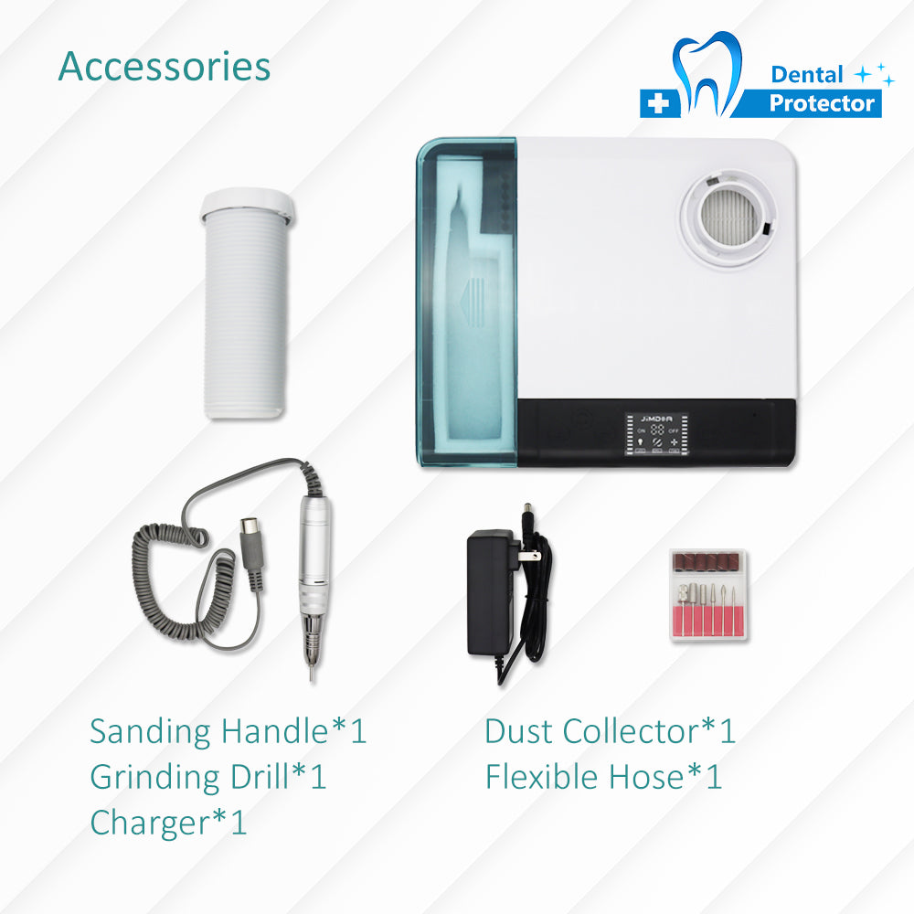 M-DC Dental LED 2-in-1 Dust Collector With Electric Motor 65W Mini Vacuum Cleaner Dentistry Lab Tool Equipment 360° Dust Suction Machine Polishing Nail Drill