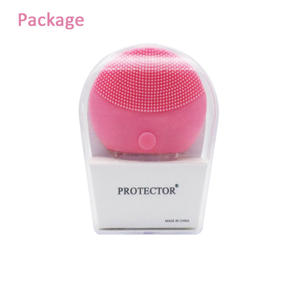 PROTECTOR Silicone Facial Cleansing Brush – USB Rechargeable Vibration Device