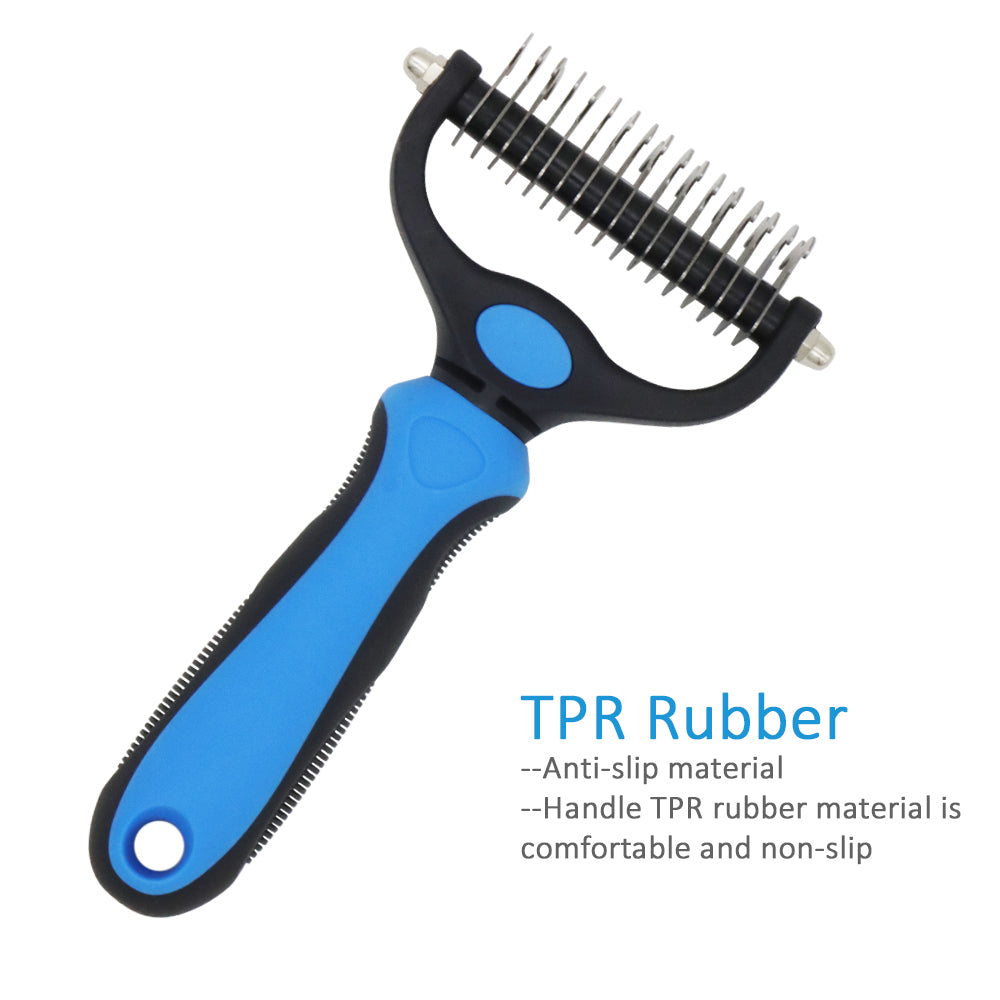 PROTECTOR Pet Dematting Comb for Dogs and Cats – Dual-Sided Grooming Rake Tool