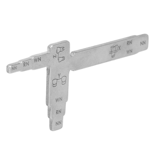 Dental Implant Measure Ruler, Stainless Steel Dental Implant Measuring Ruler T Shape, Clear Scale Heat Resistant Interdental Distance Measure Ruler