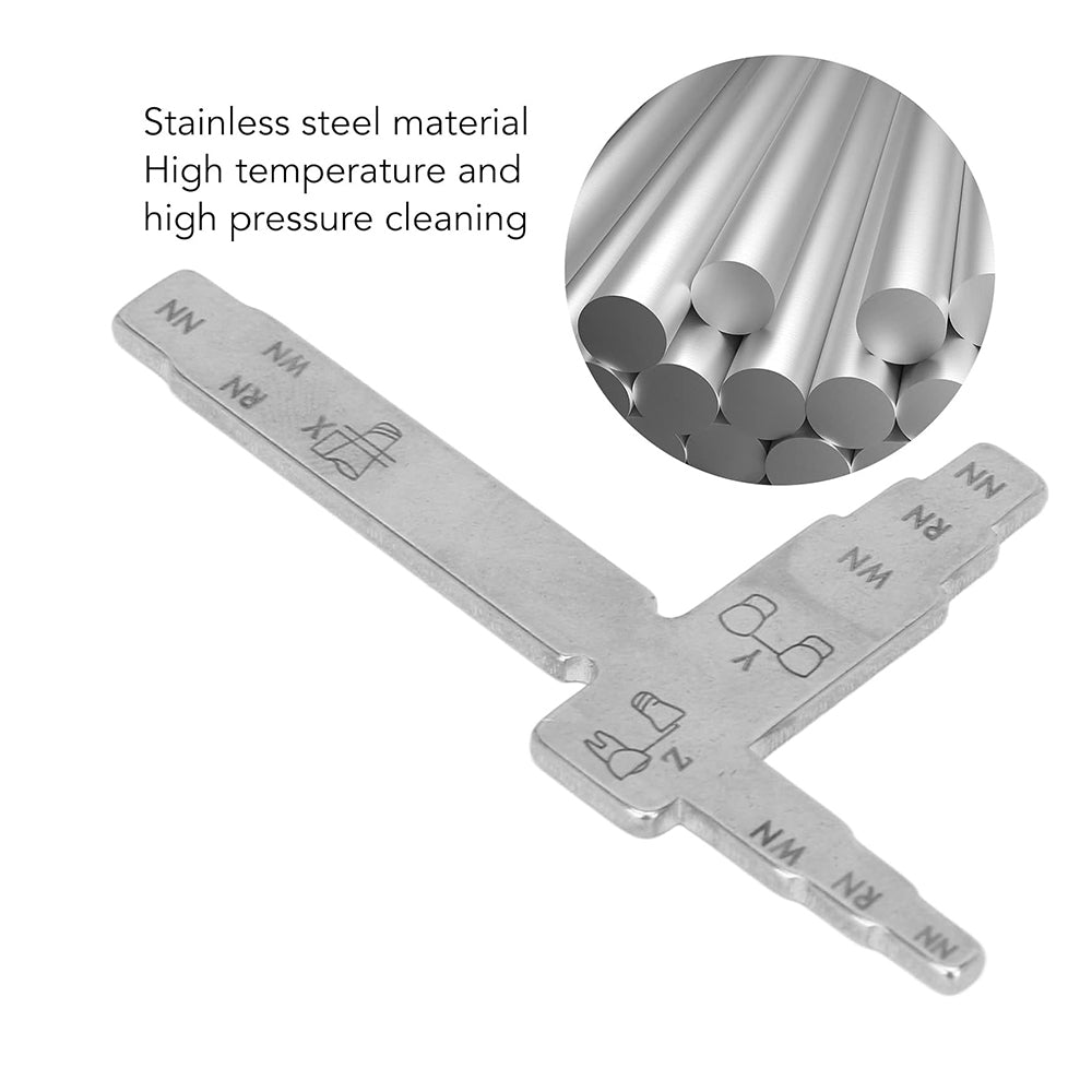 Dental Implant Measure Ruler, Stainless Steel Dental Implant Measuring Ruler T Shape, Clear Scale Heat Resistant Interdental Distance Measure Ruler