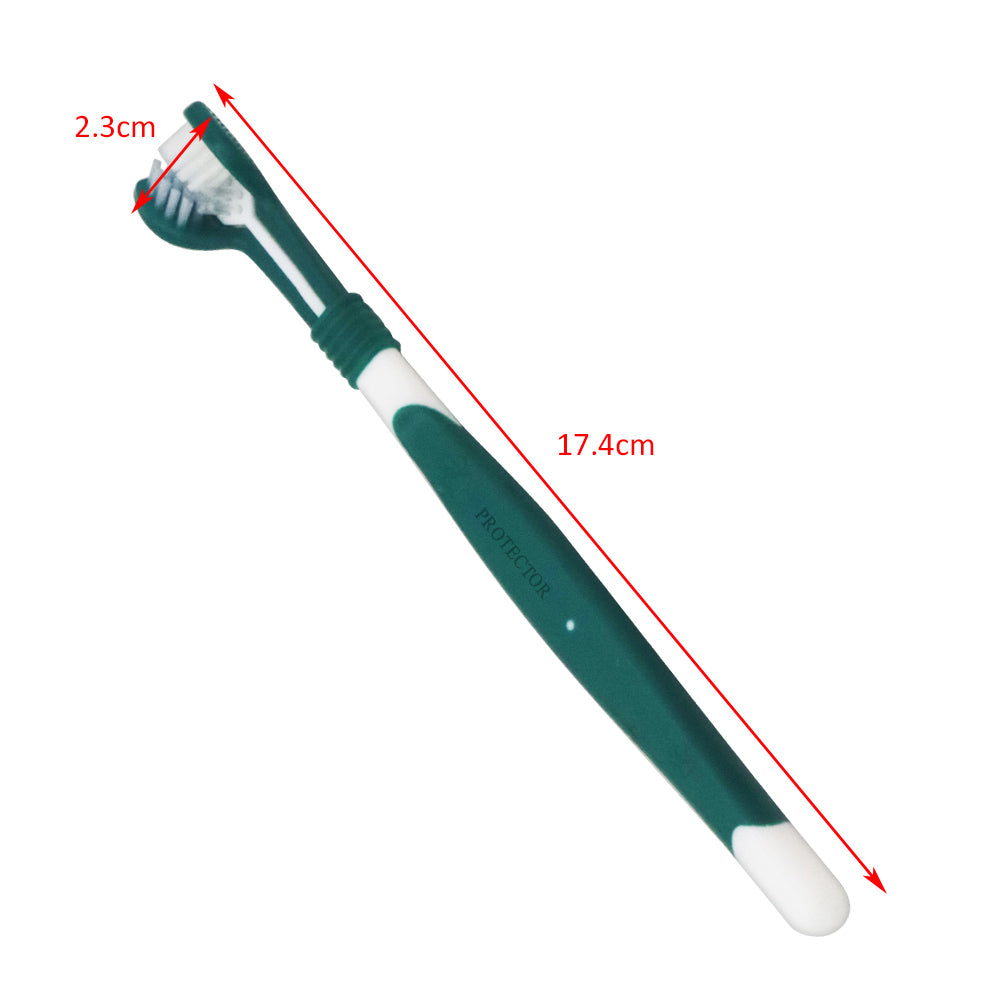 PROTECTOR Three-Sided Pet Toothbrush – 360° Surround Bristles for Dogs and Cats (Random color*10)