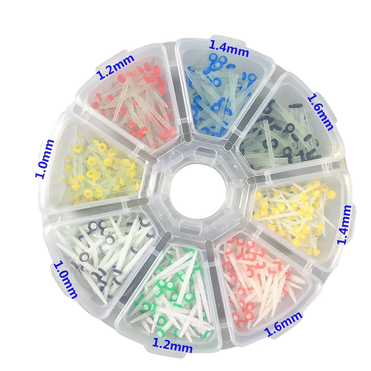 200 Pieces Dental Fiber Post Glass Quartz Tooth Restoration Kit with 1.0/1.2/1.4/1.6mm Posts