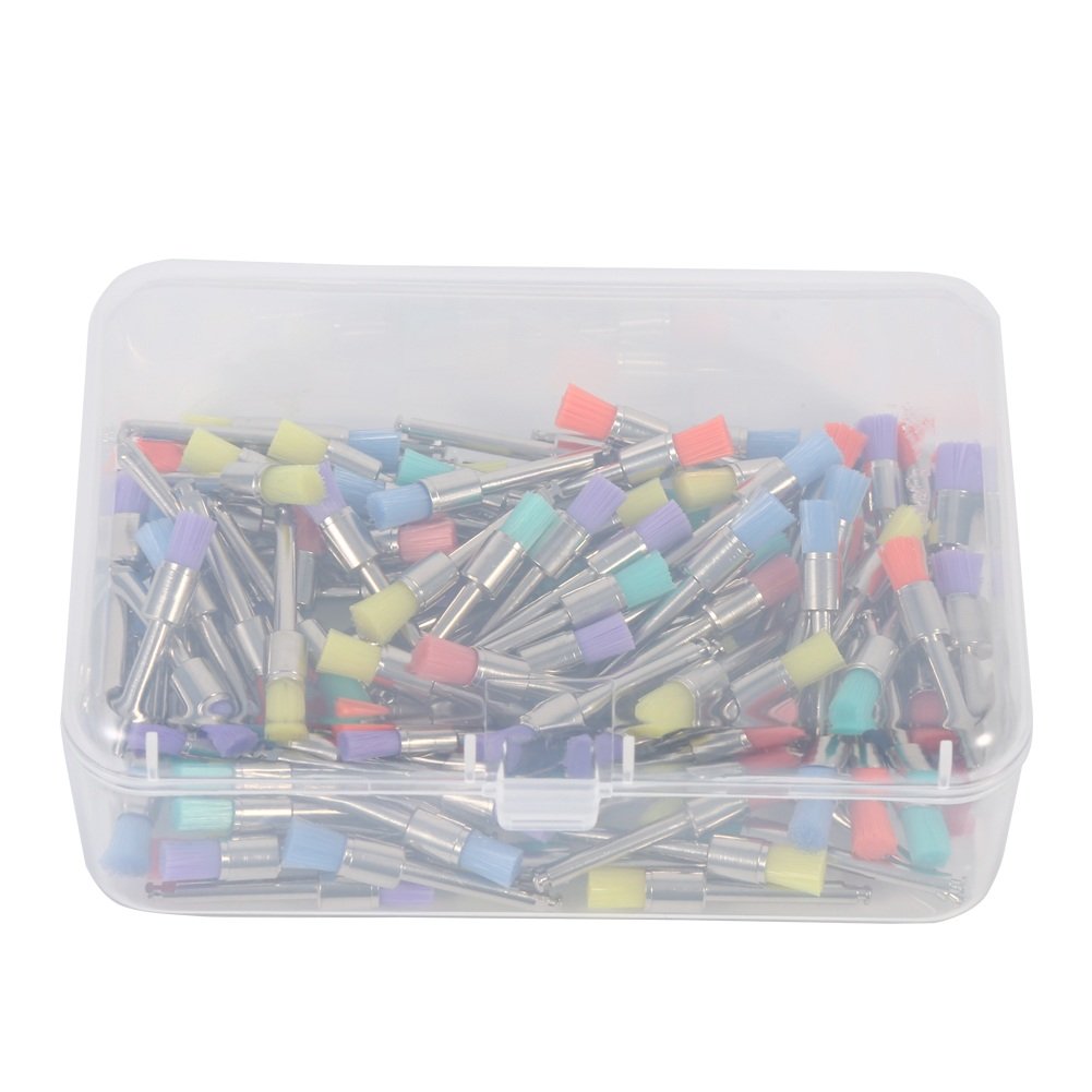 100 Pieces Colorful Dental Polishing Brush Dental Polishing Brush Flat Polisher Dental Laboratory Materials