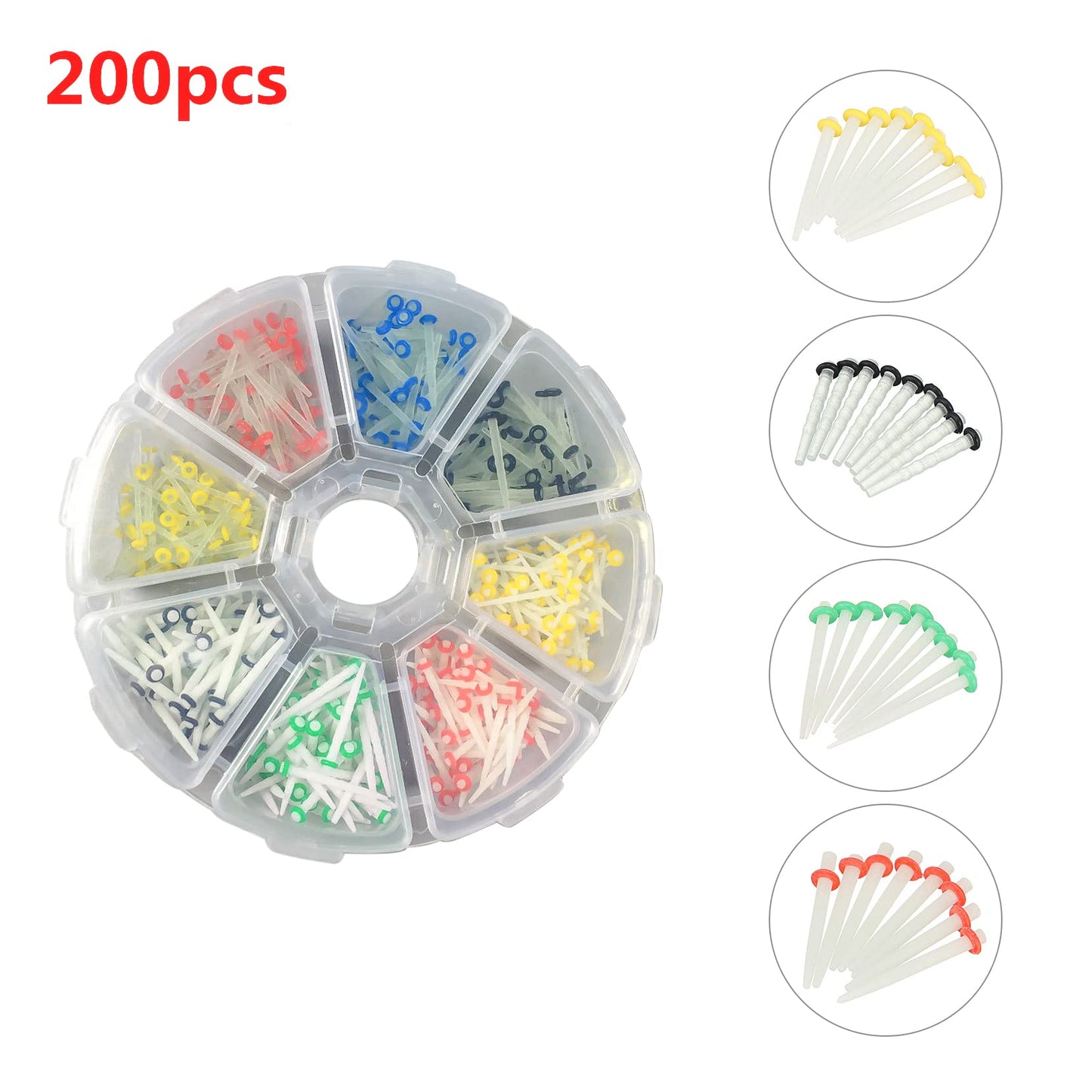 200 Pieces Dental Fiber Post Glass Quartz Tooth Restoration Kit with 1.0/1.2/1.4/1.6mm Posts