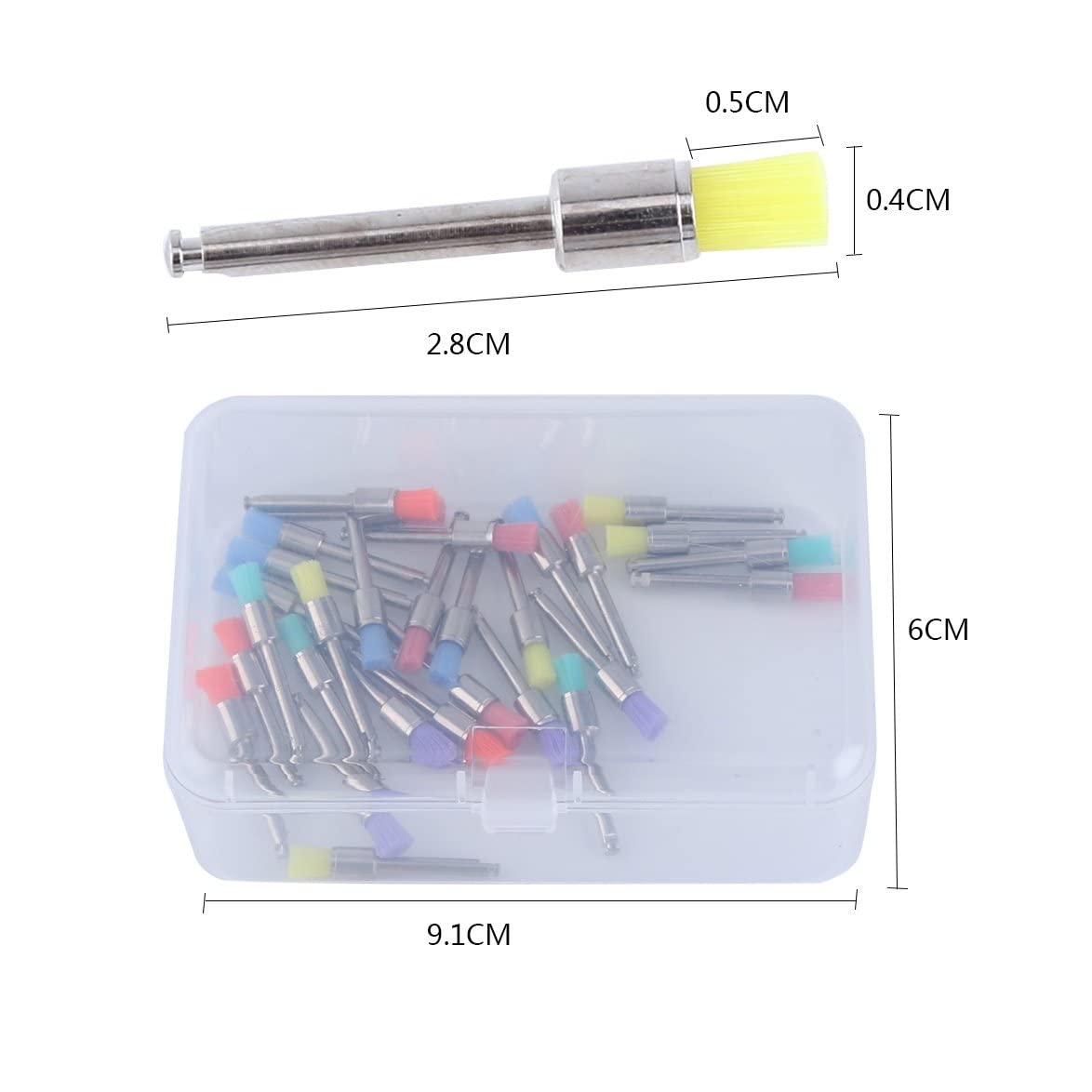 100 Pieces Colorful Dental Polishing Brush Dental Polishing Brush Flat Polisher Dental Laboratory Materials