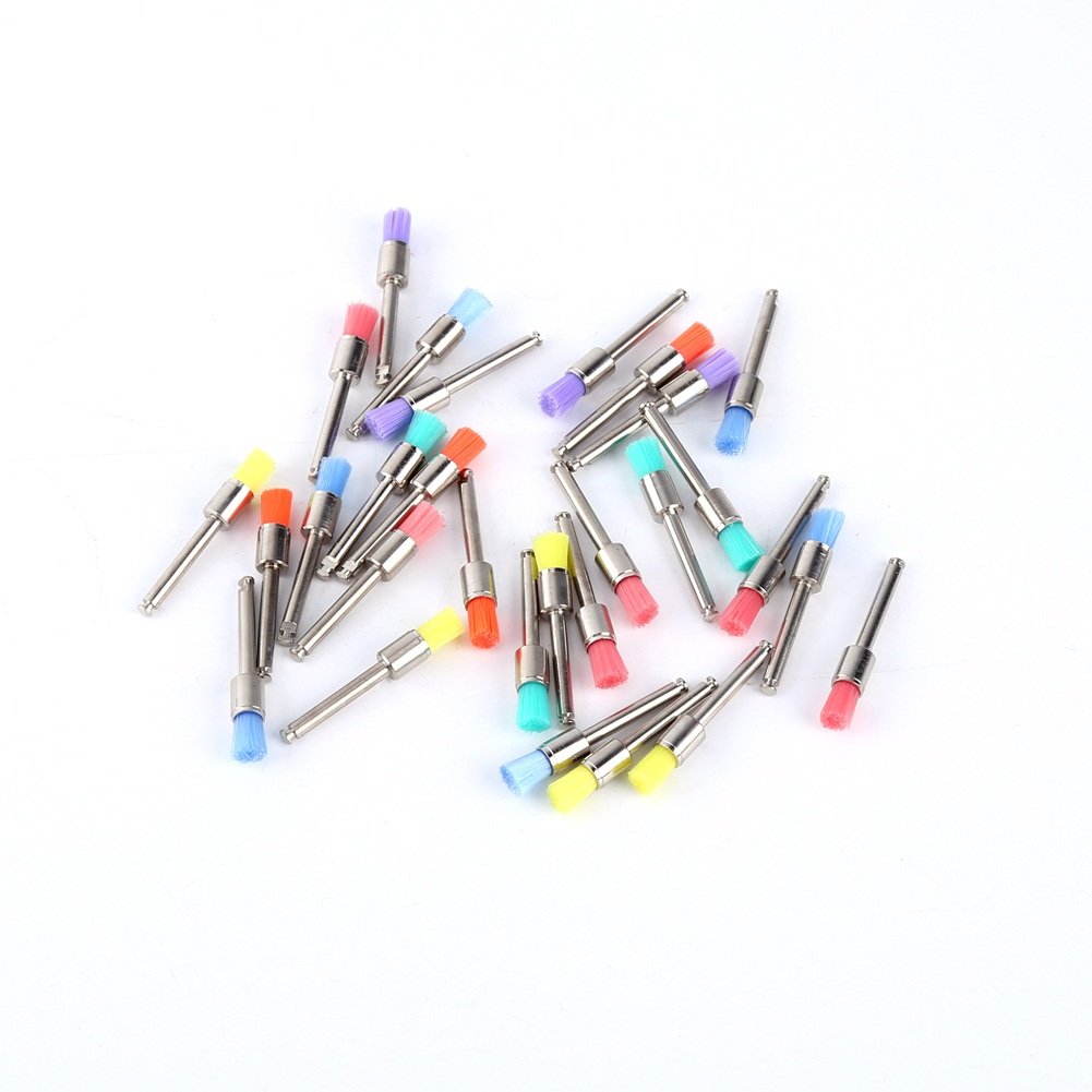 100 Pieces Colorful Dental Polishing Brush Dental Polishing Brush Flat Polisher Dental Laboratory Materials