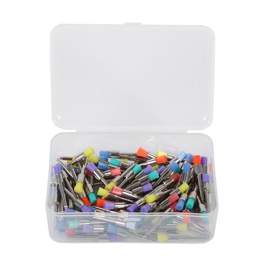 100 Pieces Colorful Dental Polishing Brush Dental Polishing Brush Flat Polisher Dental Laboratory Materials