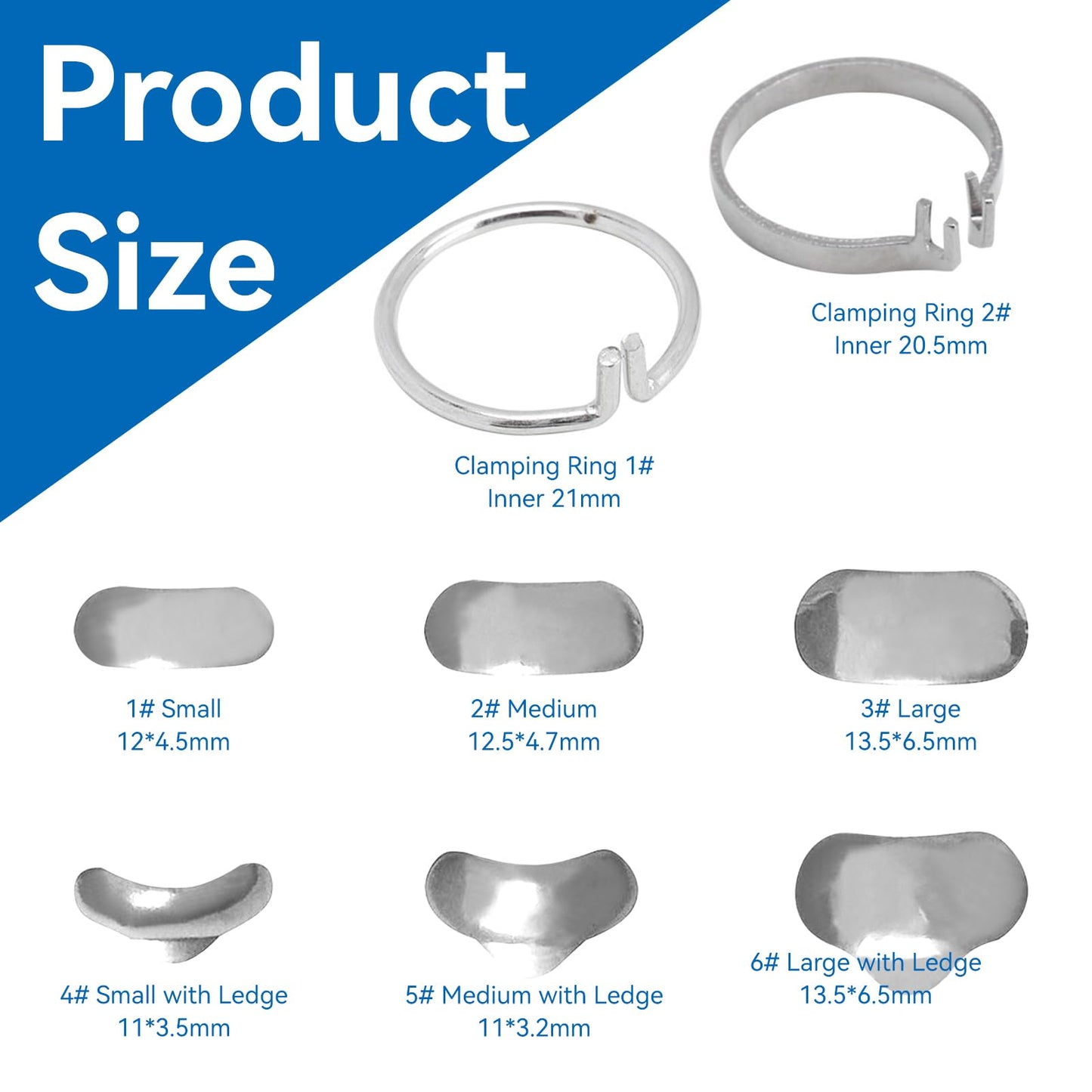 100/Box Dental Section Profile Matrix, Professional Dental Filling Matrix with Dental Filling Matrix with 2 Rings, 20 Circle Wedge Orthodontic Items