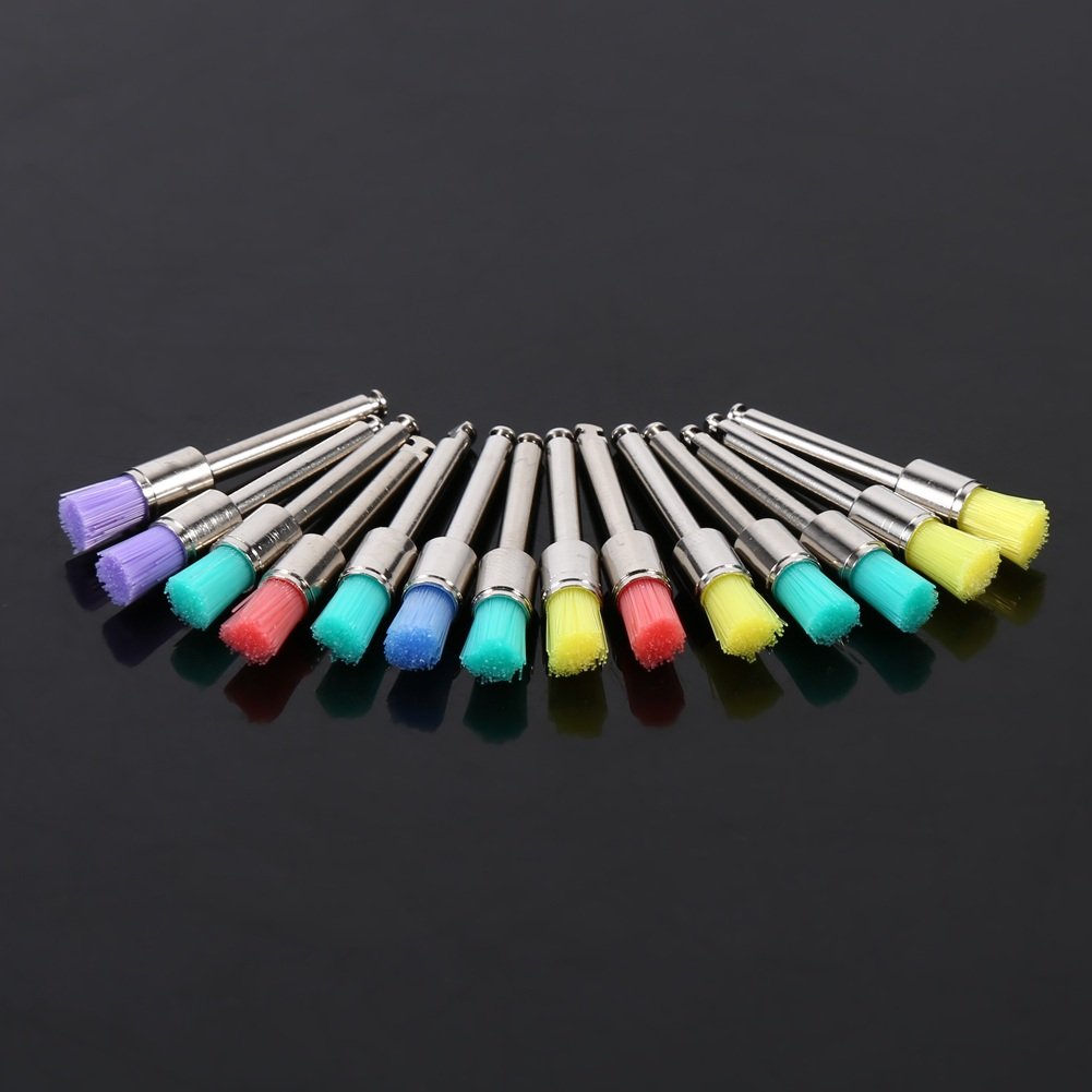 100 Pieces Colorful Dental Polishing Brush Dental Polishing Brush Flat Polisher Dental Laboratory Materials