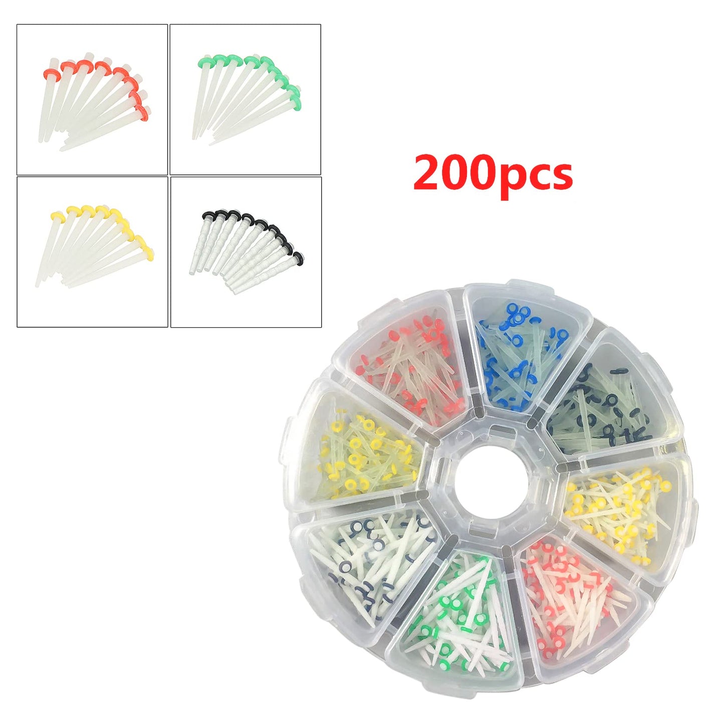 200 Pieces Dental Fiber Post Glass Quartz Tooth Restoration Kit with 1.0/1.2/1.4/1.6mm Posts