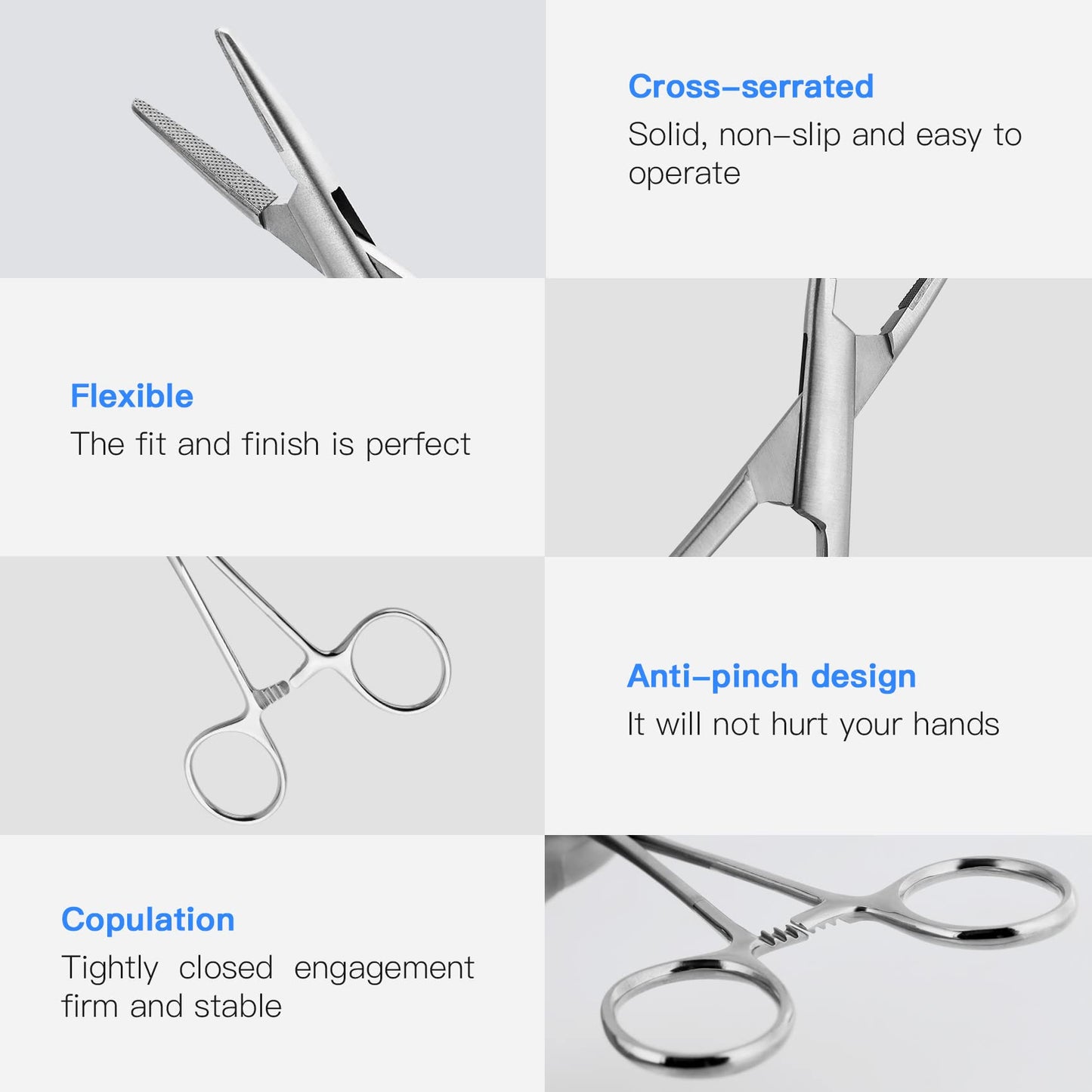Needle Holder Driver 6.5" Needle Driver Clamps with Tungsten Carbide Cross Serrated Inserts, Protector Dental Suture Practice Needle Driver