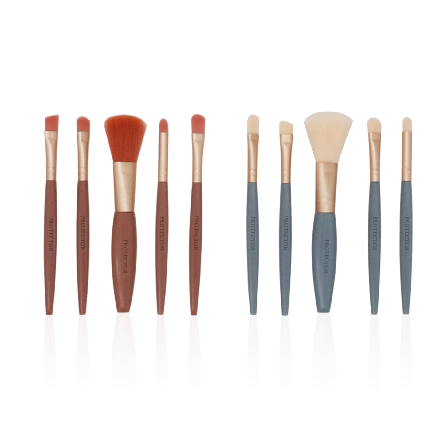 PROTECTOR Compact Makeup Brush Set – 8pcs Beauty Brushes in Travel Case