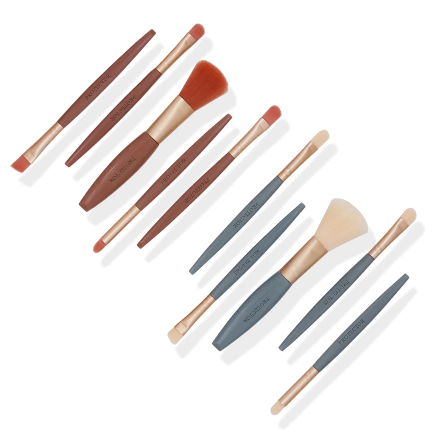 PROTECTOR Compact Makeup Brush Set – 8pcs Beauty Brushes in Travel Case