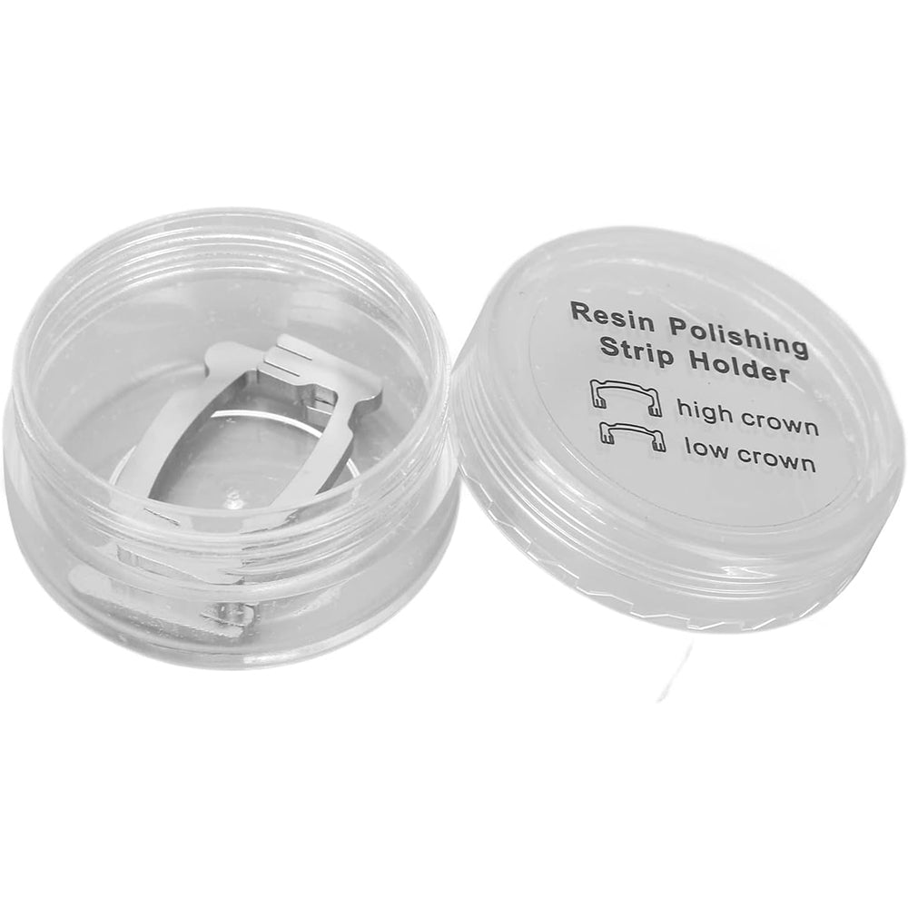 Dental Resin Polishing Strips Holder,Stainless Steel Holder for High/Low Crown Interproximal Restorative Polishing Dentist Tools Autoclavable ,2Pcs/set
