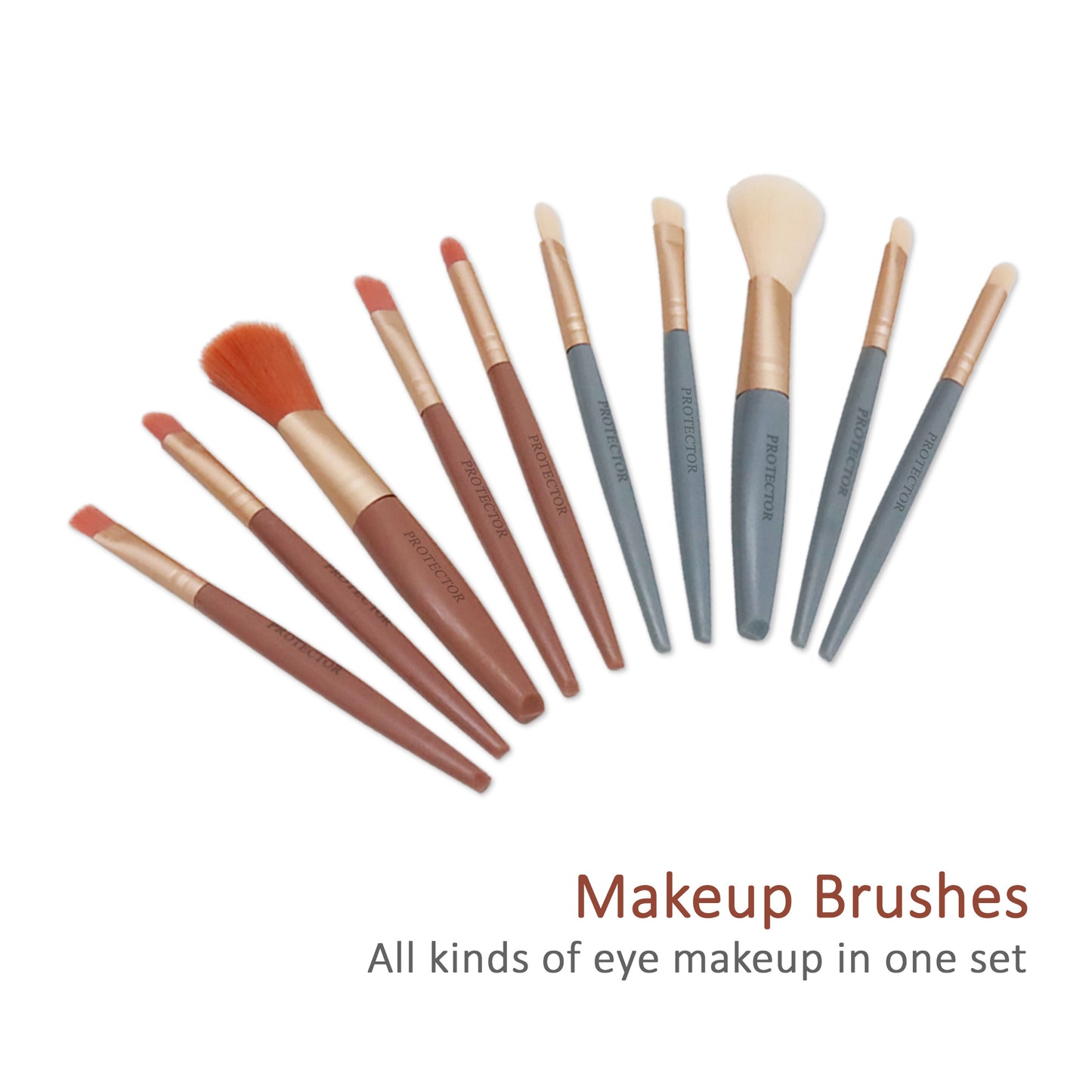 PROTECTOR Compact Makeup Brush Set – 8pcs Beauty Brushes in Travel Case
