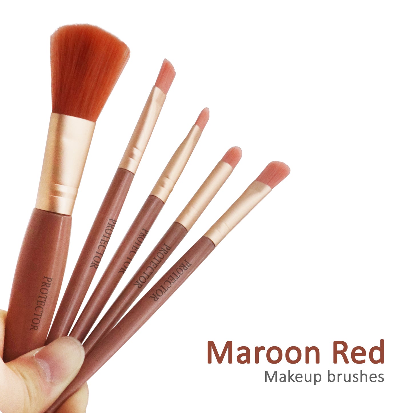 PROTECTOR Compact Makeup Brush Set – 8pcs Beauty Brushes in Travel Case