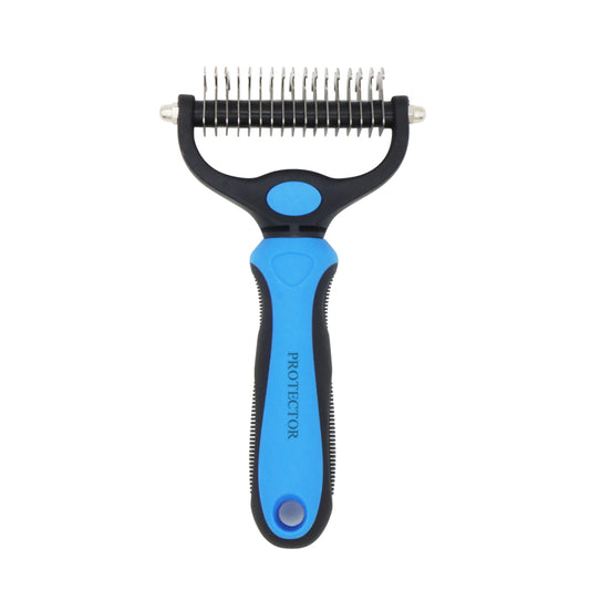PROTECTOR Pet Dematting Comb for Dogs and Cats – Dual-Sided Grooming Rake Tool