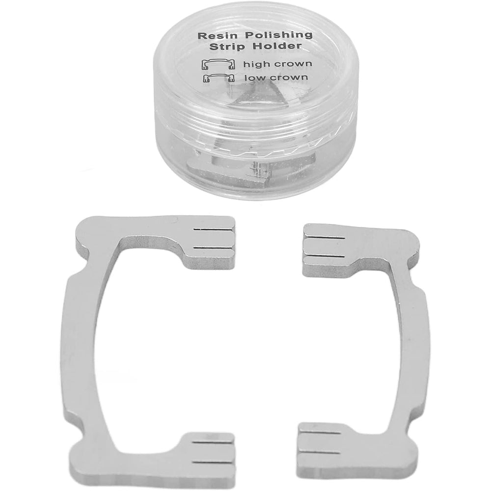 Dental Resin Polishing Strips Holder,Stainless Steel Holder for High/Low Crown Interproximal Restorative Polishing Dentist Tools Autoclavable ,2Pcs/set