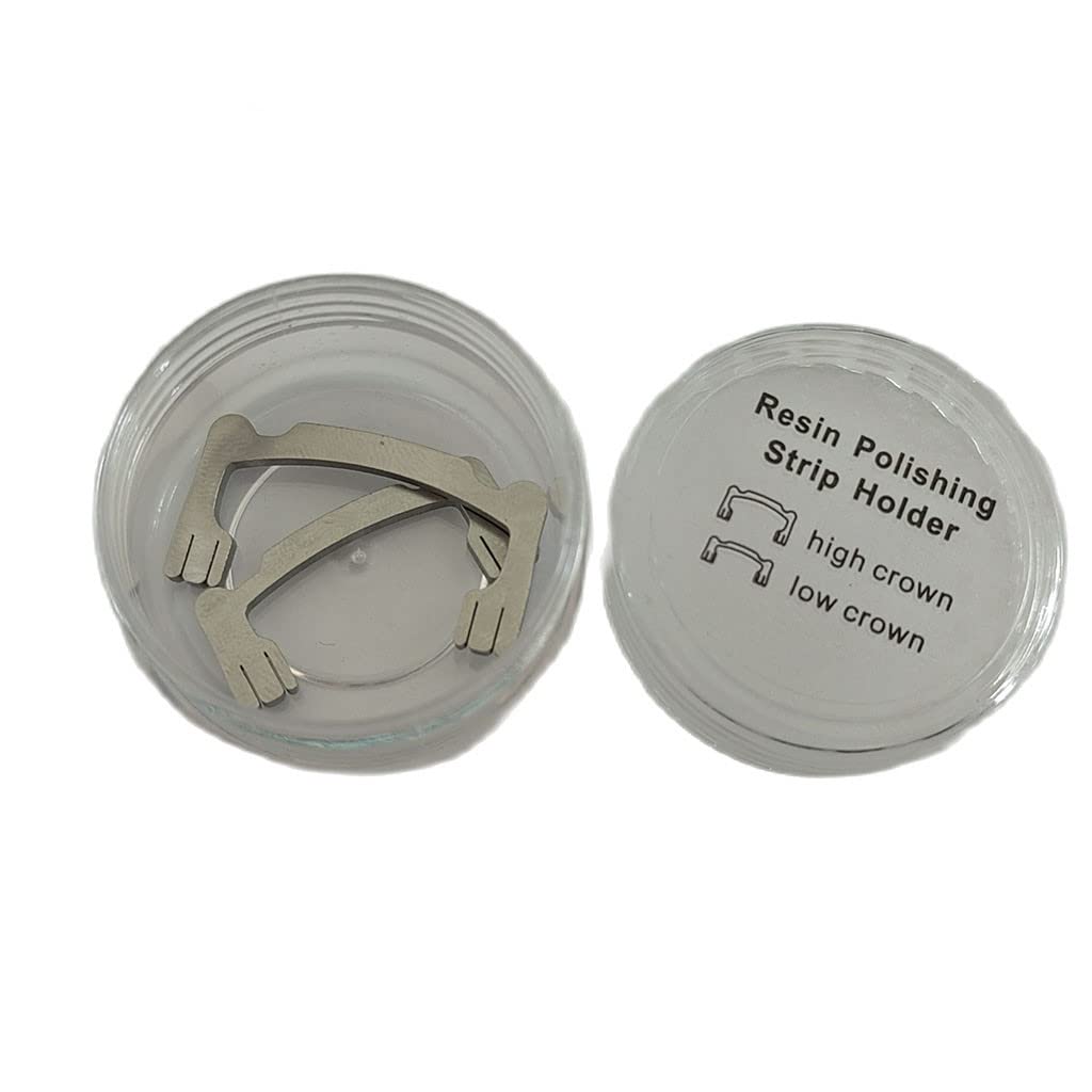 Dental Resin Polishing Strips Holder,Stainless Steel Holder for High/Low Crown Interproximal Restorative Polishing Dentist Tools Autoclavable ,2Pcs/set