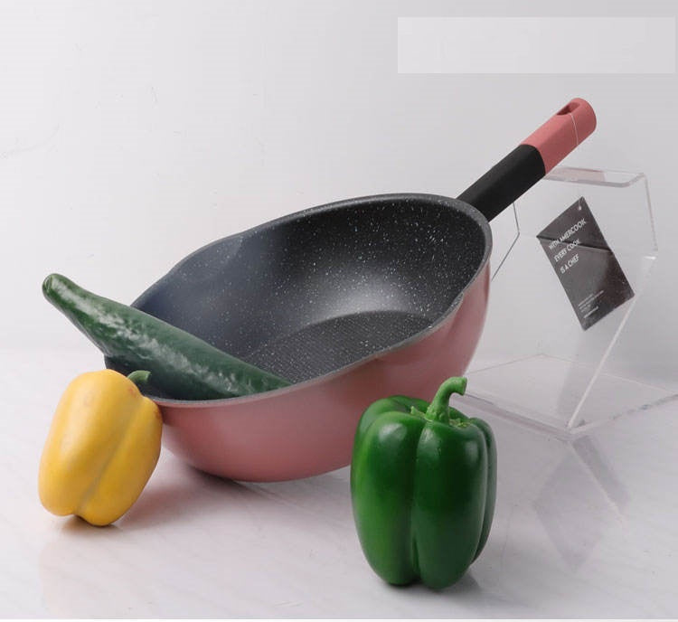 Naturelledent 28cm Diameter Non-stick Bottom Pan Metal Cooking Pan Kitchen Usage Cooking Colorful Pans