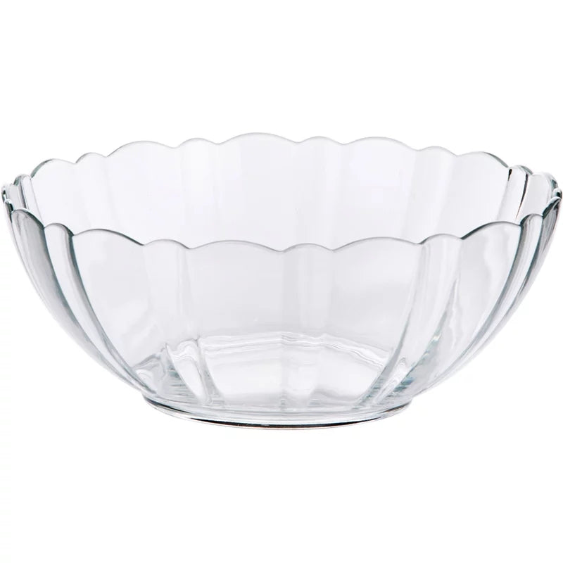 Naturelledent Clear Glass Salad Bowl Dessert Bowl Round Shape With Diamond Design