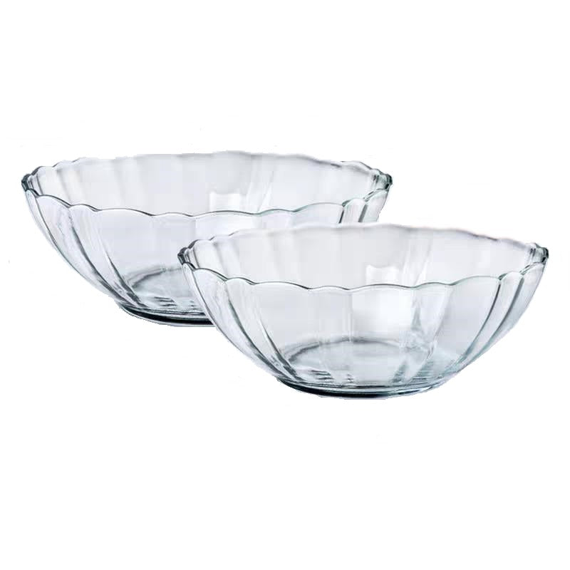 Naturelledent Clear Glass Salad Bowl Dessert Bowl Round Shape With Diamond Design