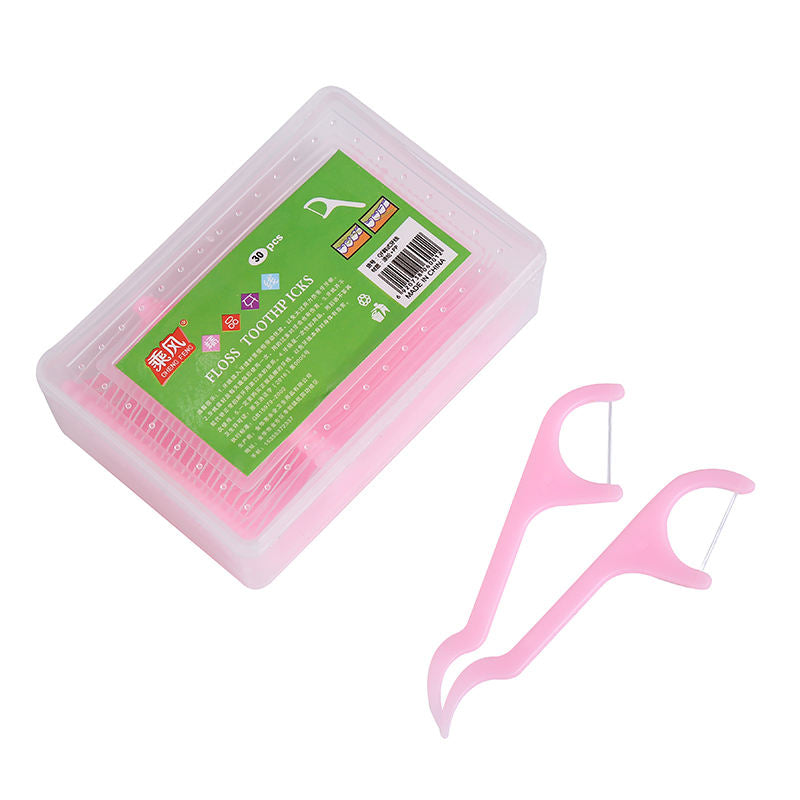 Naturelledent 30pcs Portable Durable Dental Floss Eco Friendly Plastic flossing Disposable Toothpick Dental Floss Pick
