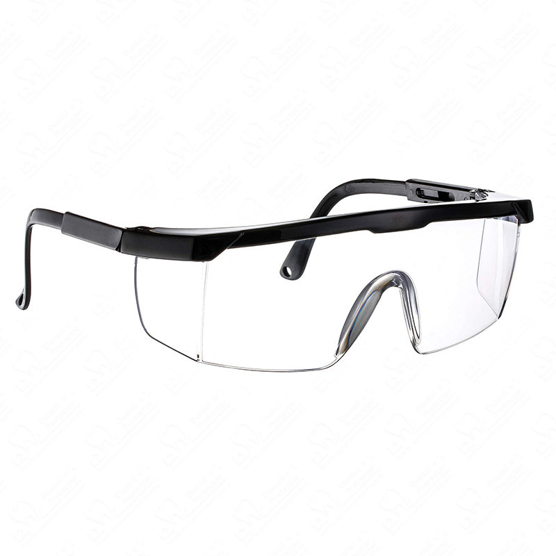Protector Safety Glasses with Anti-fog lens Protective Eyewear Adjustable Frame Safety Glasses Eye Protection (Black/Bule Frame&transparent Lens)