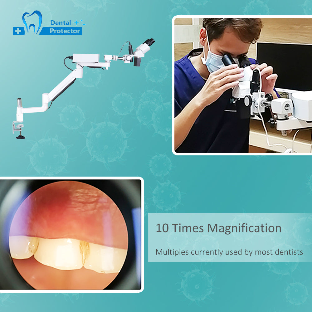 Mscope-1s 10X Magnify Dental Binocular Microscope 3W LED Rotatable for Dentists Denture Tool Dental Lab Equipment Microscope Spot Light