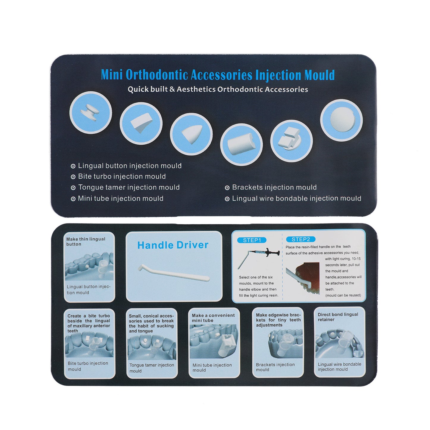 MO-6 Orthodontic Mould Mold Mini Orthodontic Accessories Injection Mould Starter Kit Tubes Lingual Retainer Button Set