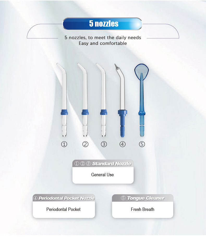 Waterpulse V300 Oral Irrigator 5pcs Tips Dental Water Flosser Water Floss 800ml Oral Hygiene Dental Flosser Water Flossing V300