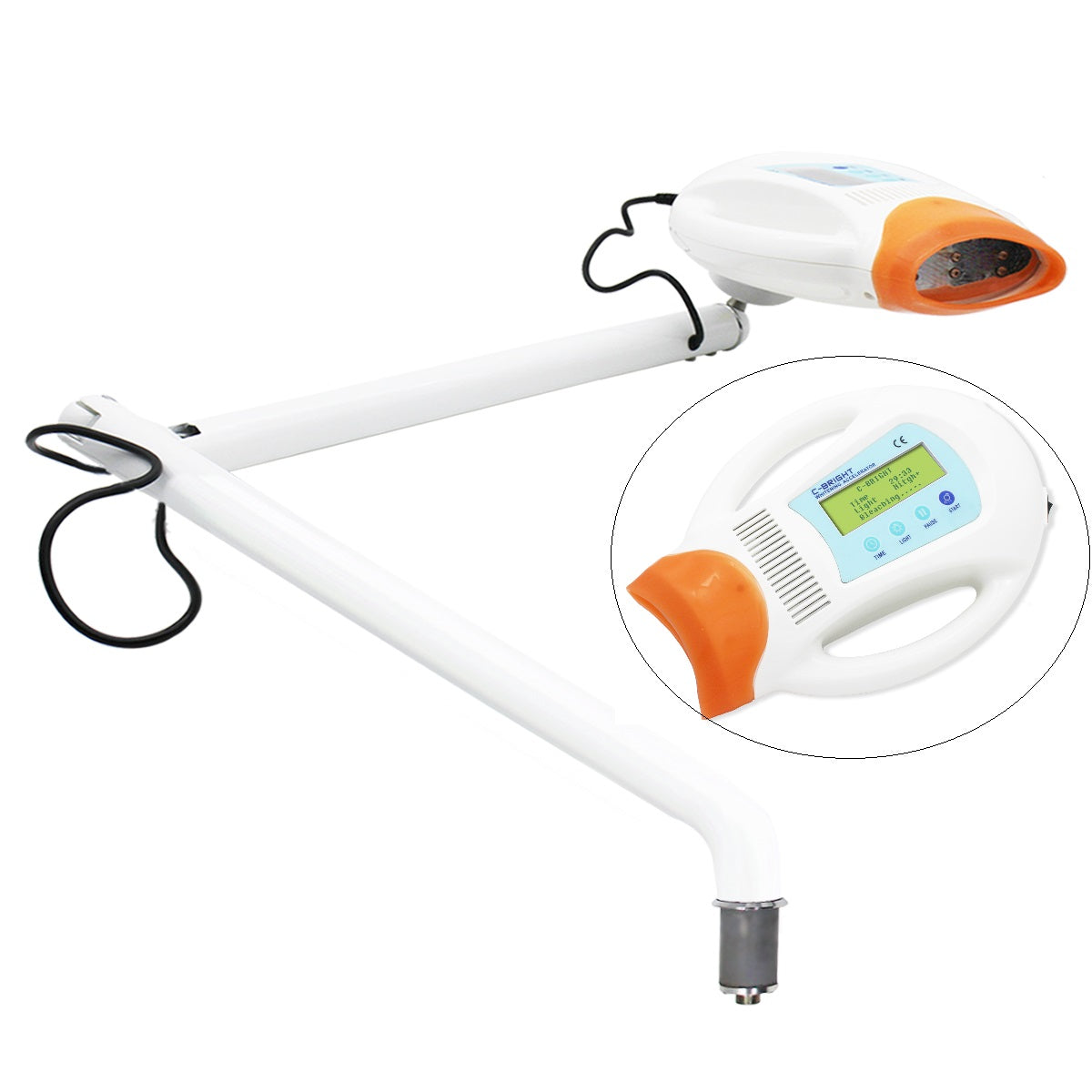 Dental Teeth Whitening Light, Teeth Whitener Cold 6 LED Light Lamp Bleaching Accelerator Arm Holder Holding on Dentist unit